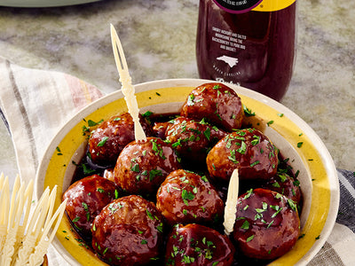 Hickory Bourbon BBQ Slow Cooker Meatballs