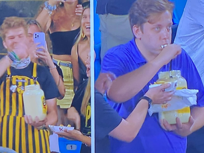 This Delightfully Grotesque Mayonnaise Eating Contest Is College Football At Its Finest