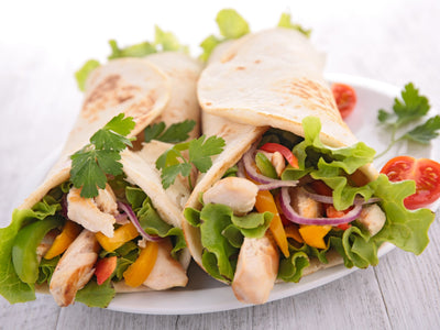 Chicken Fajita Wraps with Creamy Cilantro Mayo