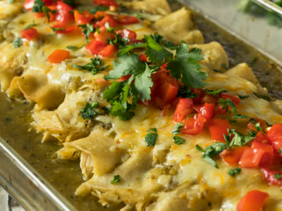 Salsa Verde Chicken Enchiladas